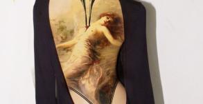 Projet de tatouage dos couleur inspiré de l’univers d’Édouard Bisson et de l’Art Nouveau réalisé par Tamara Chaudesaigues au studio Graphicaderme d’Avignon
