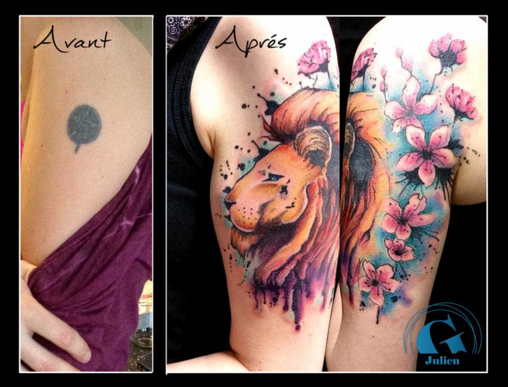 tattoo_lion_cerisier_graphicaderme_tatouage