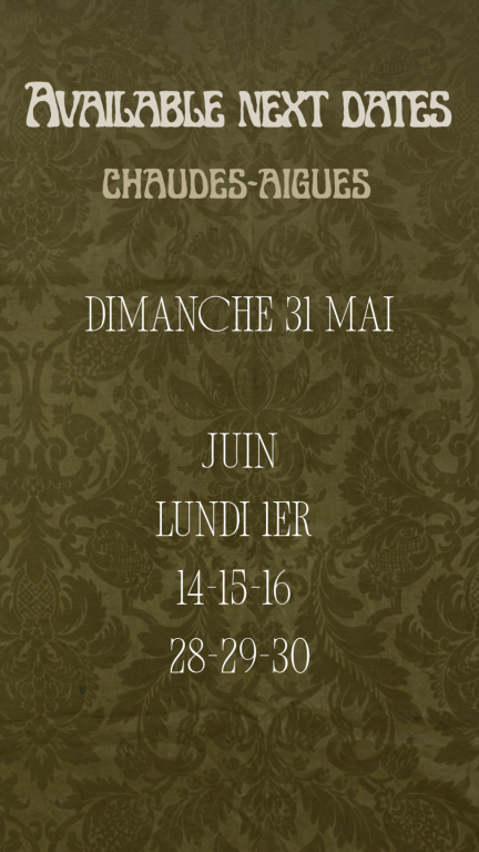 Prochaines dates de tatouage de Tamara Chaudesaigues à Chaudes-Aigues chez Graphicaderme