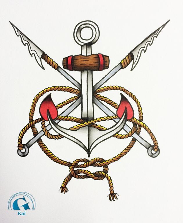 Dessin Flash Tatouage Tattoo Ancre Marine