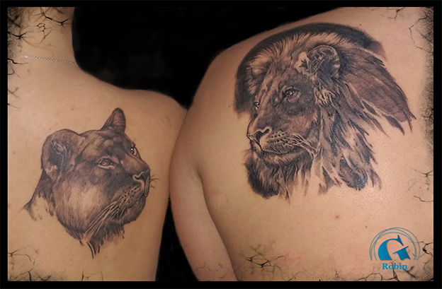 Tatouage Tattoo Animaux Noir et Gris Avignon