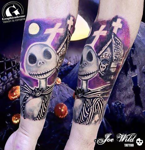 Un tattoo L'Étrange Noël de monsieur Jack réalisé au studio de tatouage Vaison-la-Romaine meilleur_tatoueur_vaison_la_romaine_tatouage_cartoon_tattoo_dessin_anime