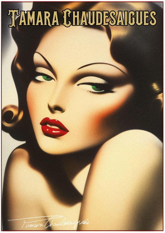 Tamara Chaudesaigues, Tatoueuse à Avignon Peinture portrait féminin Art Déco par Tamara Chaudesaigues