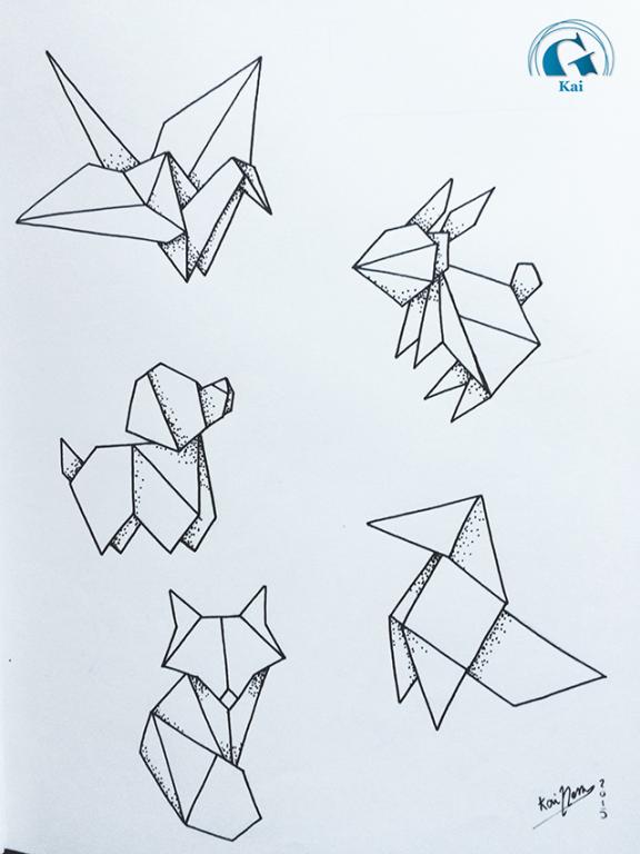 Tatouage Dessin Animaux Origami Avignon Vaucluse
