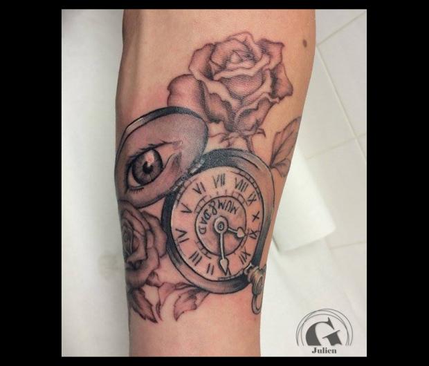 tatouage montre à gousset | graphicaderme