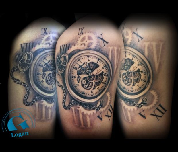 tatouage montre à gousset | graphicaderme