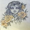 dessin tatouage tattoo femme roses