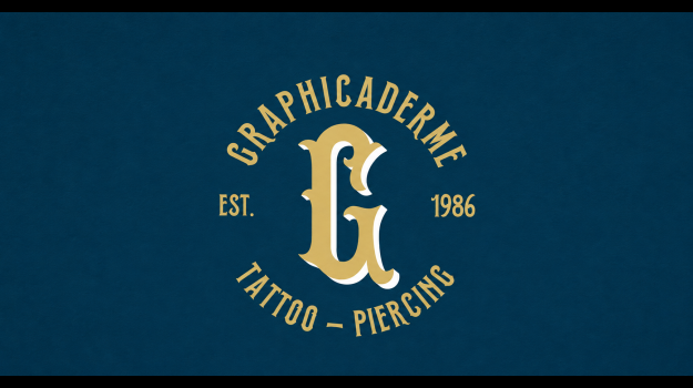 Logo officiel Graphicaderme Tattoo Piercing, enseigne fondée en 1986