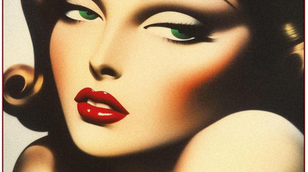 Peinture portrait féminin Art Déco par Tamara Chaudesaigues